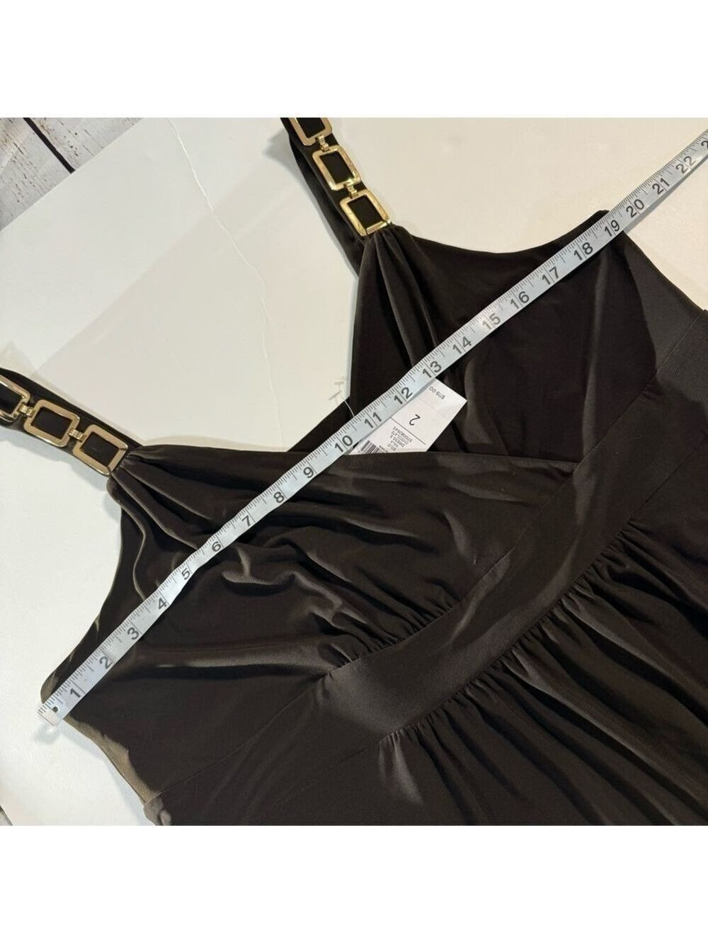 Chico’s Solid Nala Chocolate Maxi Dress Size 2 (L/12) - Picture 10 of 11